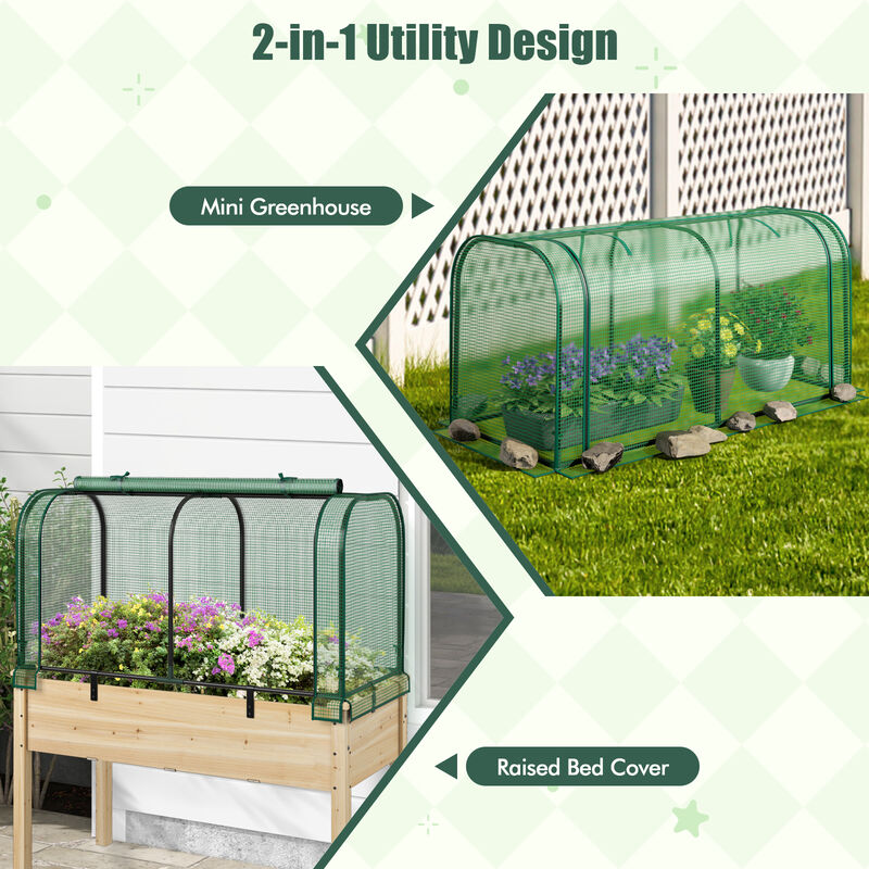 Mini Tunnel Greenhouse with Roll-Up Zipper Door for Easy Access and Protected Plant Growth