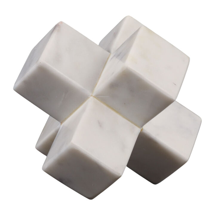 Marble 6" Jack Deco, White