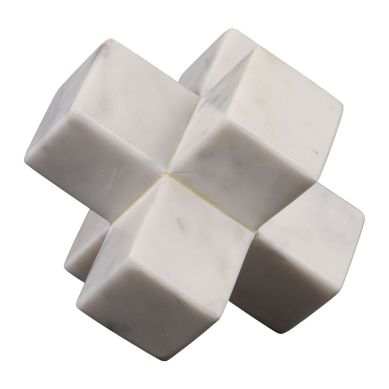 Marble 6" Jack Deco, White image number 1