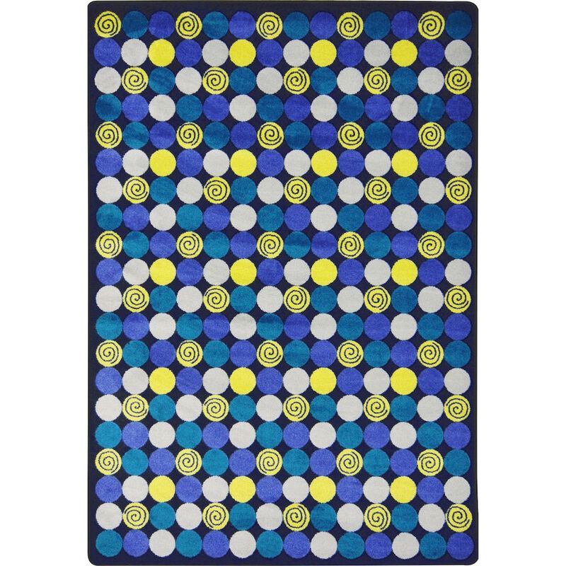 Joy Carpets Kid Essentials Roundabout 10'9 x 13'2 Area Rug in Color Blue