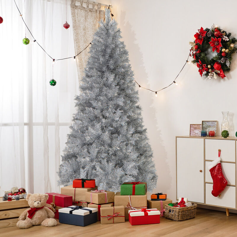 Artificial Christmas Tree with Lush Branch Tips & Built-In LED Lights for Festive Holiday D&eacute;cor
