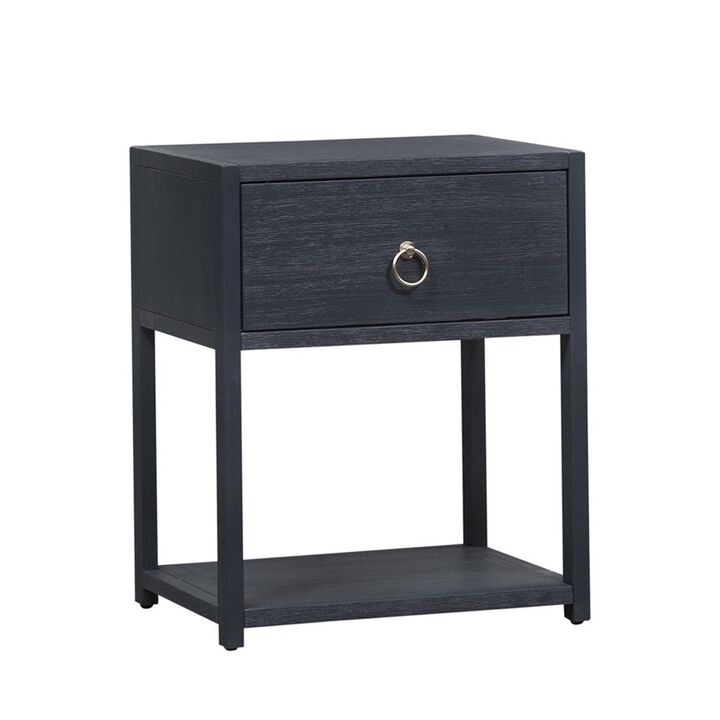 Liberty Furniture East End 1 Shelf Accent Table in Wirebrushed Denim