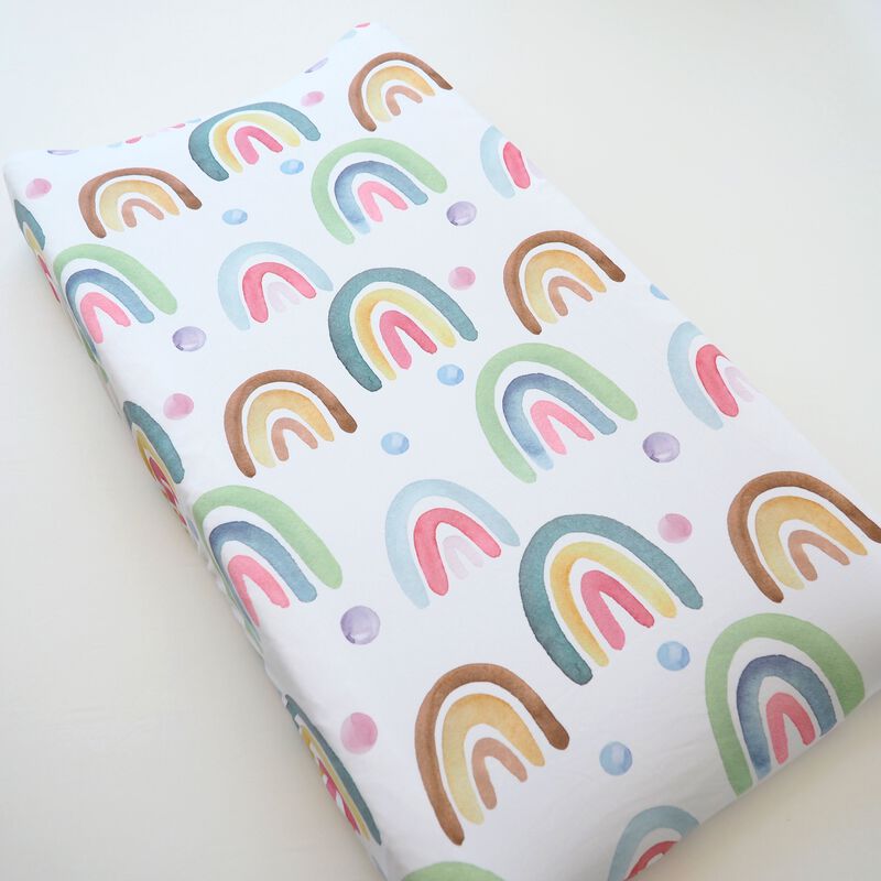 Baby Changing Pad Cover - Blue Rainbow