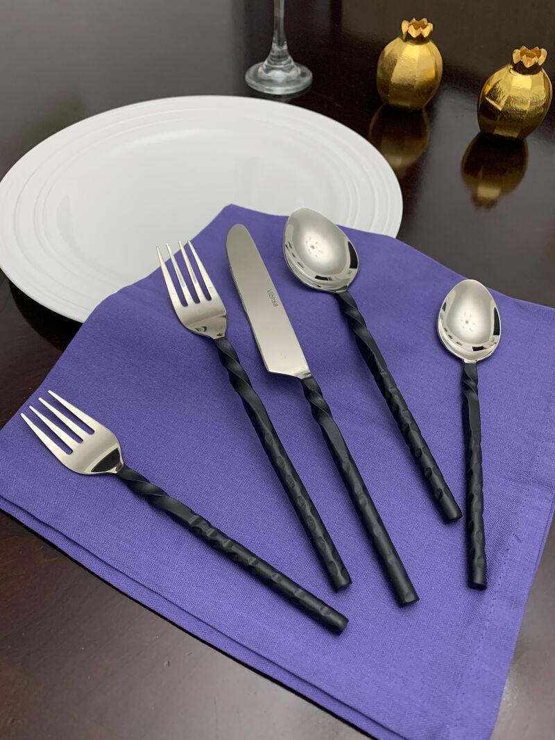 Black Stainless Steel Flatware Set of 20 PC