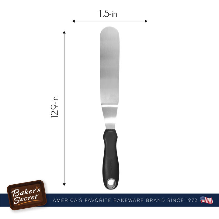 Baker's Secret Icing Spatula 8" Stainless steel, Durable, Cake Decoration Supply, Baking Essentials, Gray