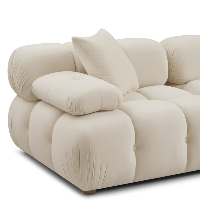 Calliope Cream Performance Velvet Modular Loveseat image number 3