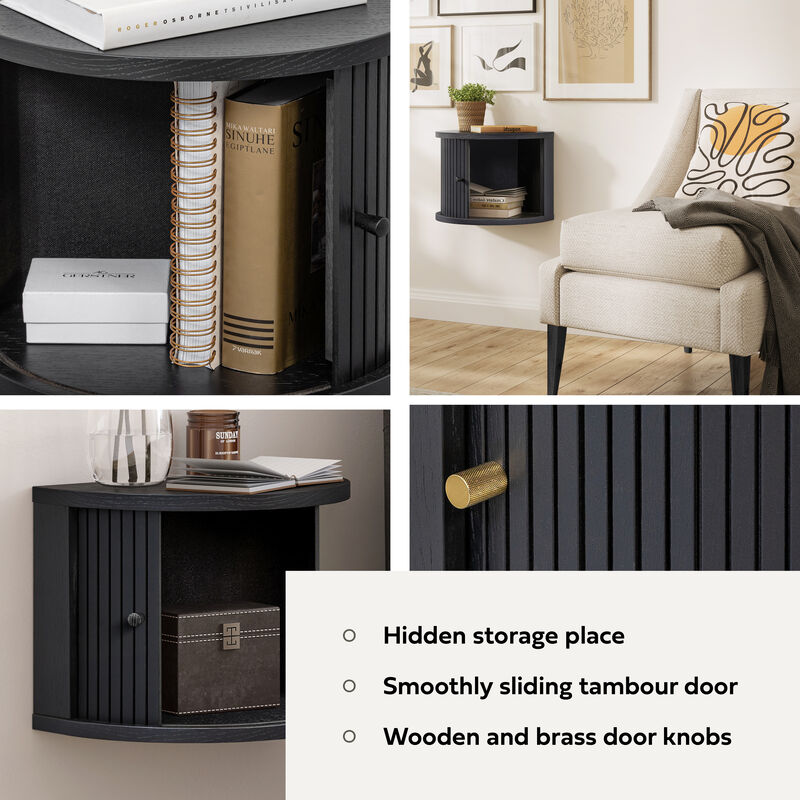 SLIDDO 16'' Floating Nightstand with Storage and Sliding Door.