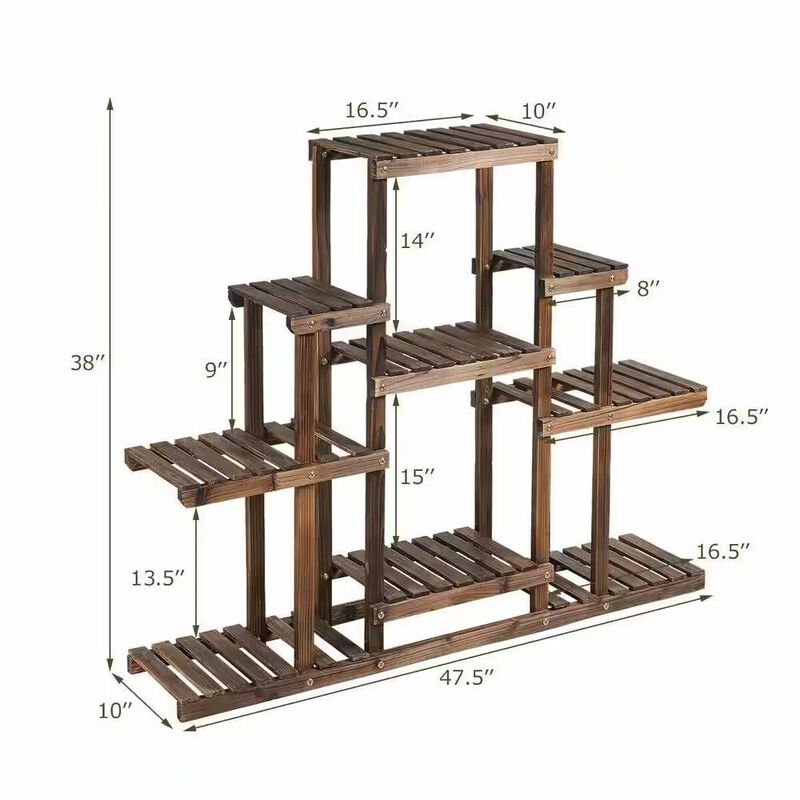Rustic Modern Farmhouse Wood Shelving Unit – 6 Tiers
