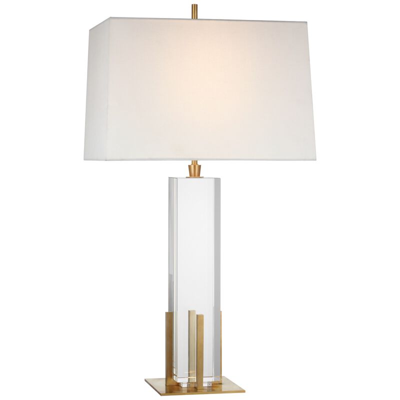 Gironde Large Table Lamp in Crystal and Hand-Rubbed Antique Brass