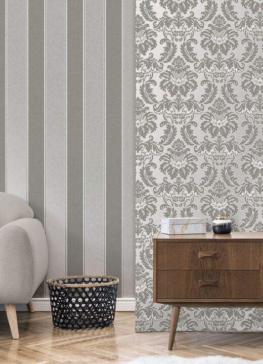 Rydia Grey Stripe Wallpaper (Set of 2)