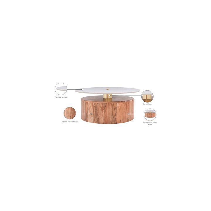 Meridian Furniture Stonewood Natural Acacia Wood Coffee Table