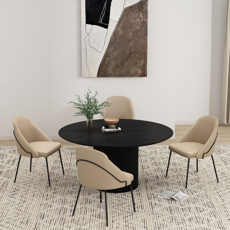 Gracie Dining Chairs in Tan and Black (Set of 4)