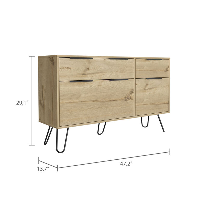 Stowe 4-Drawer Dresser Light Oak