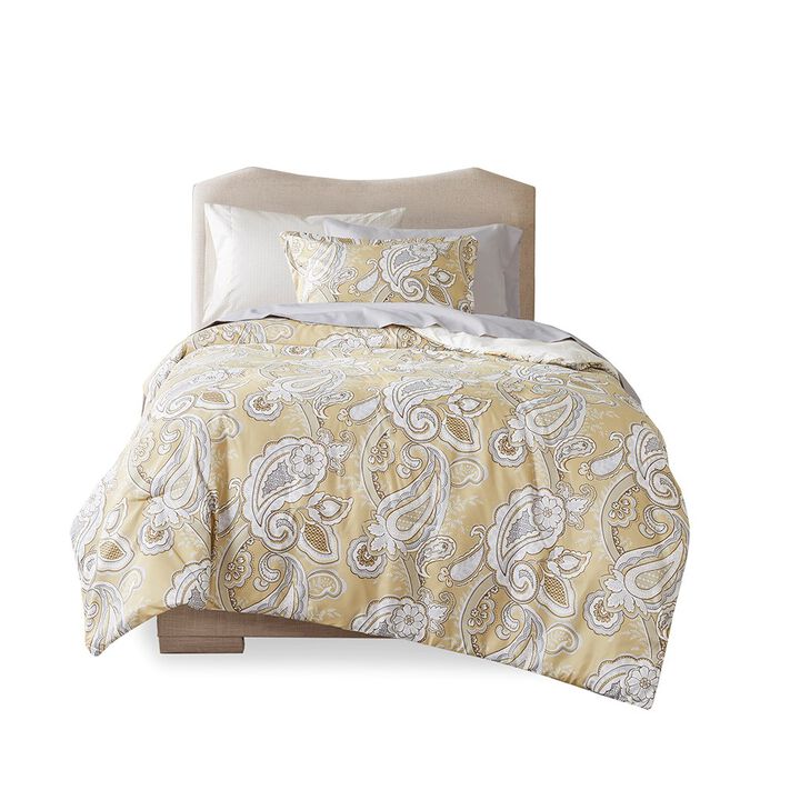 Gracie Mills Juarez 9-Piece Modern All over Paisley Print Comforter Set with Sheets