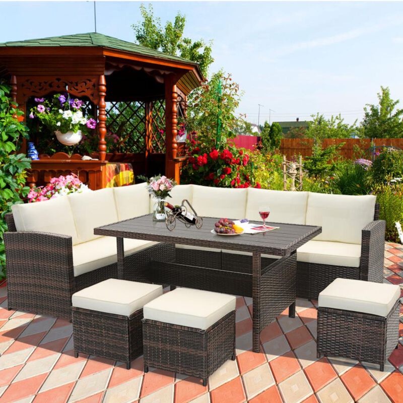 Hivvago 7 Pieces Wicker Patio Furniture Set