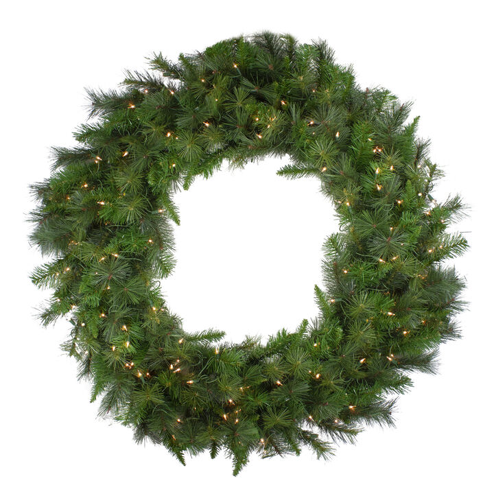 Canyon Pine Mixed Artificial Christmas Wreath - 48-Inch  Clear Lights