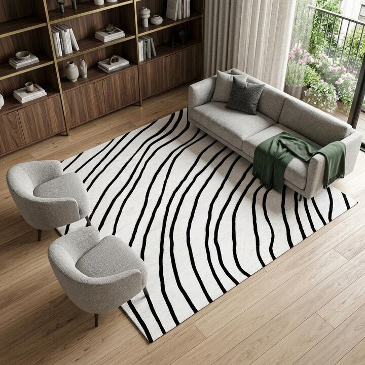 HomeRoots Abstract Distressed Area Rug