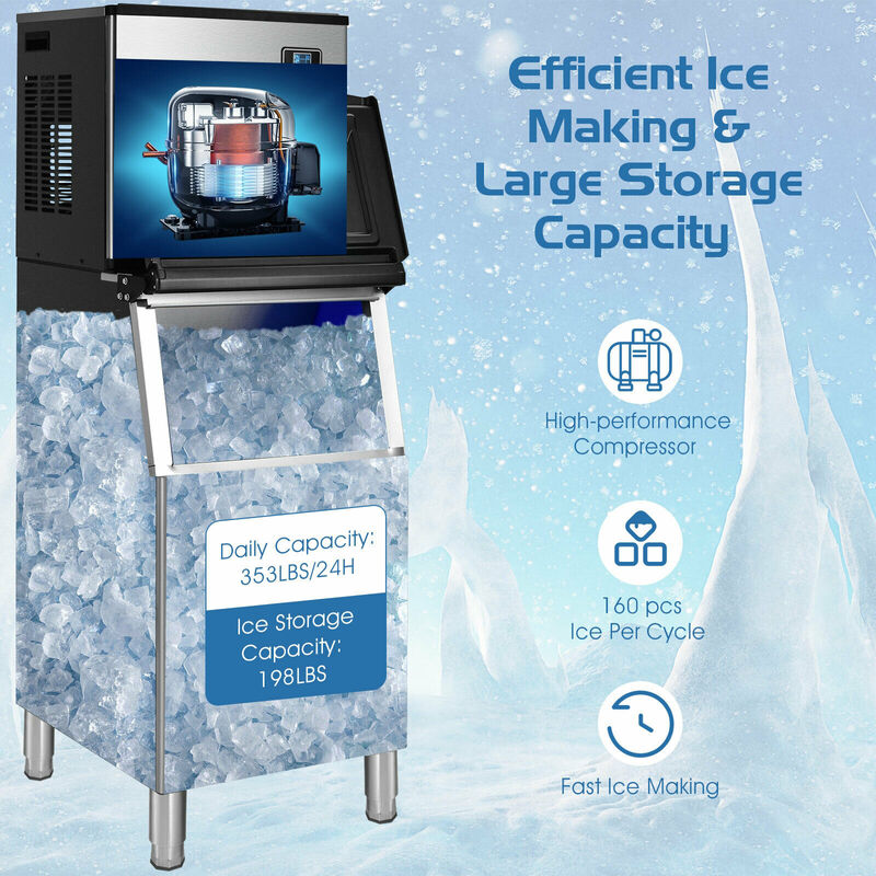 Commercial Ice Maker Machine for High-Capacity Ice Production in Restaurants or Offices