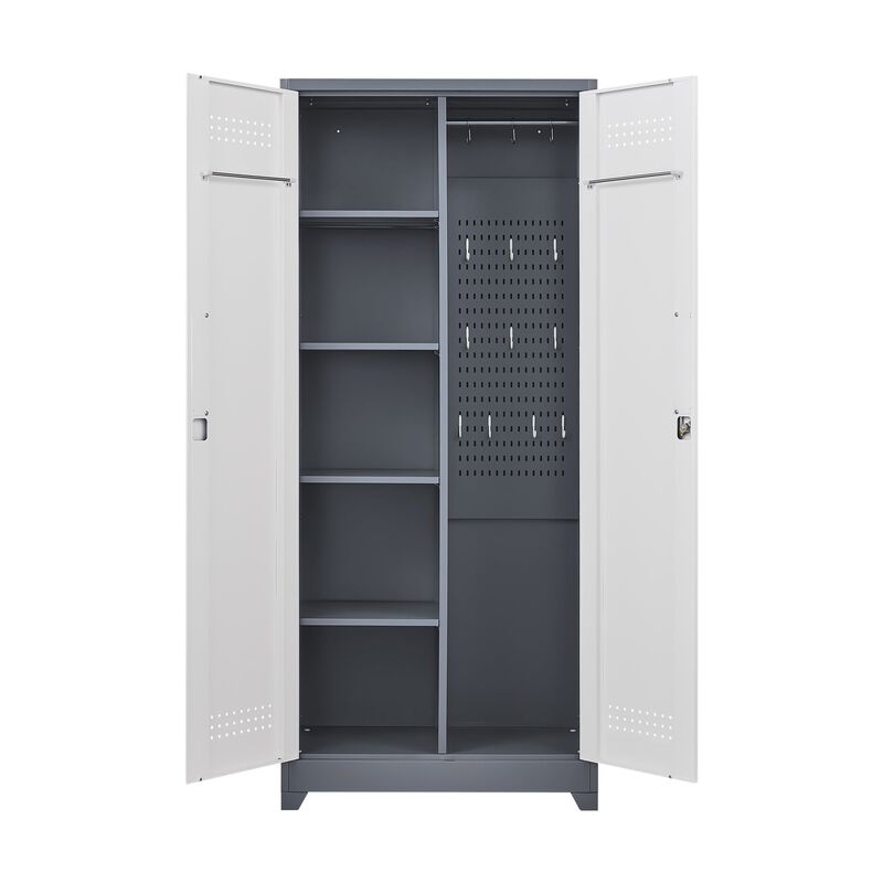 Gray Metal Cleaning Tool Cabinets With Locking Doors image number 3