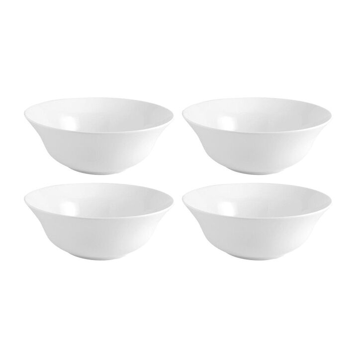 Delta-Coupe dia.6.25" h:1.75" 14 oz. Round White Porcelain Bowl (Set of 4)
