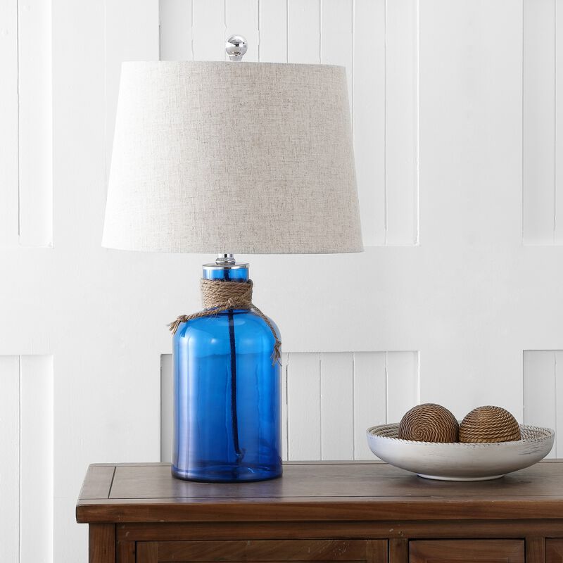 Azure Glass Bottle LED Table Lamp