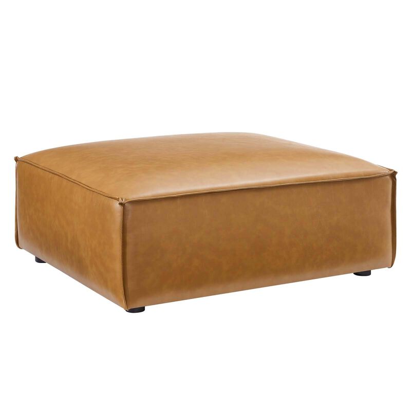 Modway Restore Vegan Leather Sectional Sofa Ottoman in Tan image number 2