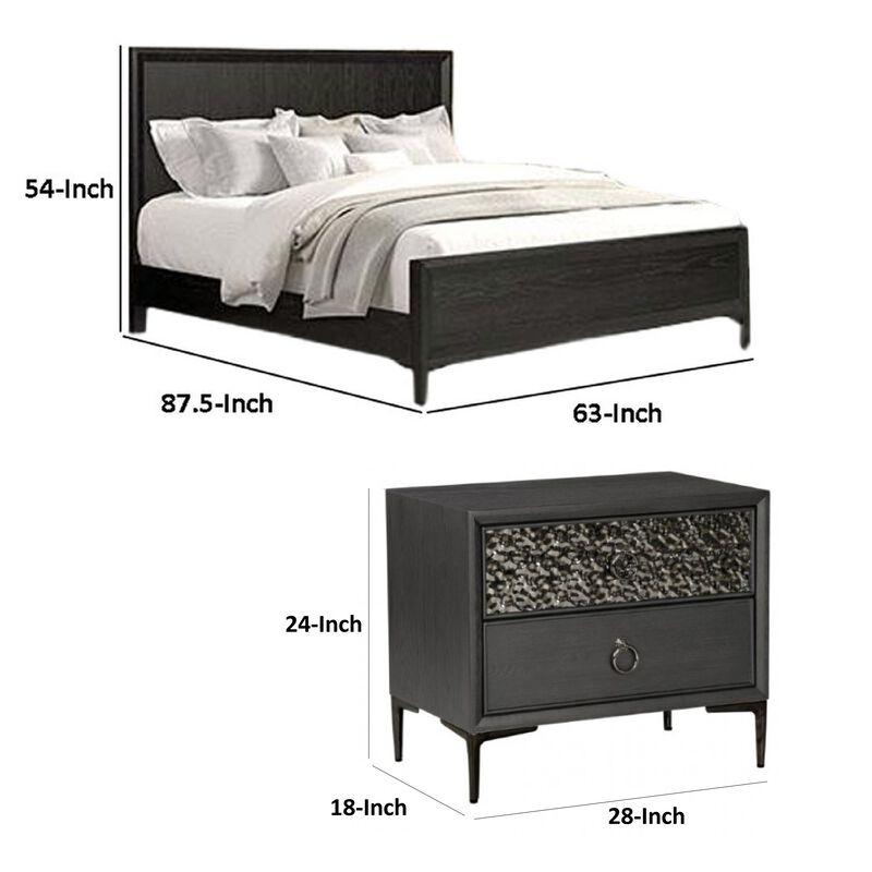 Bedroom Set, Wood, 2 Piece Set with Nightstand image number 7