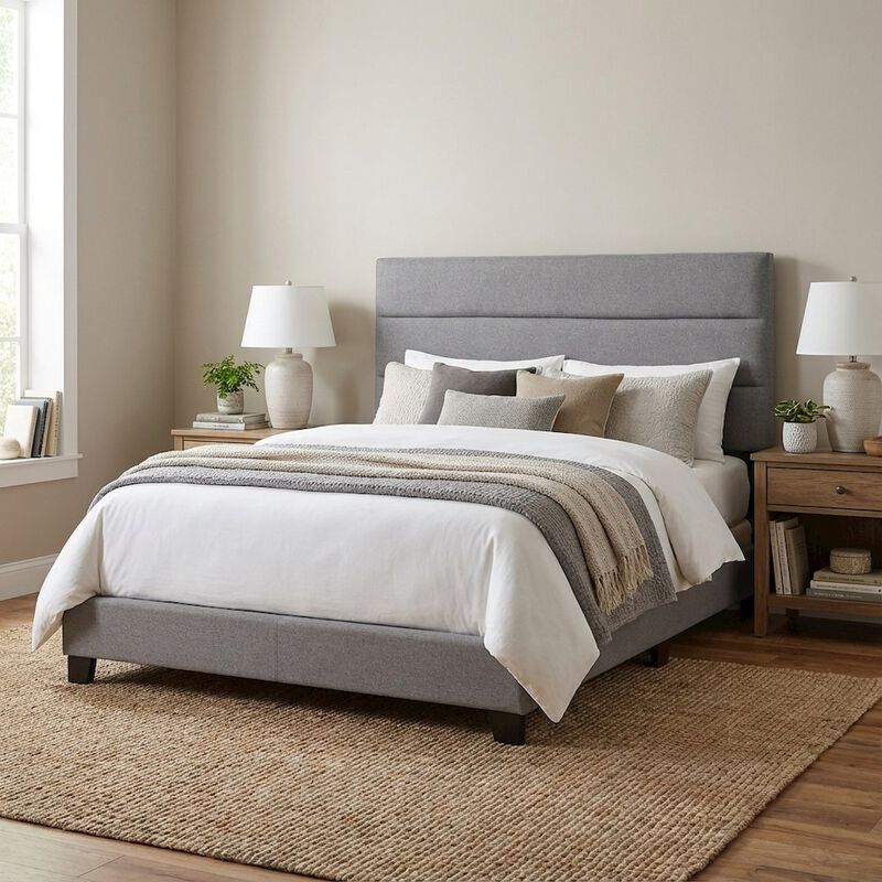 FurniFact Twin Headboard with Durable Finish and Classic Design for Bedroom image number 3
