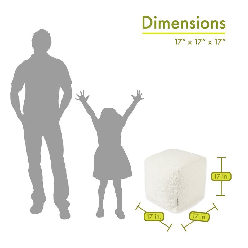 Majestic Home Goods Cube Pouf Sherpa Cream