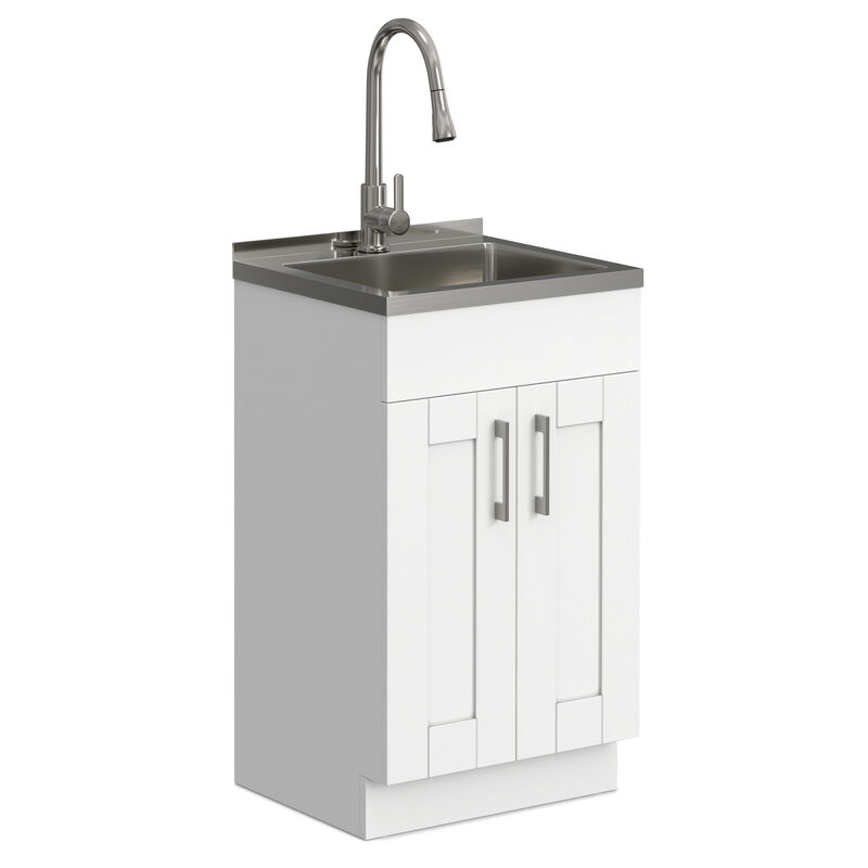 Modern Wide Shaker All-In-One 20-inch Laundry Utility Sink and Cabinet image number 0