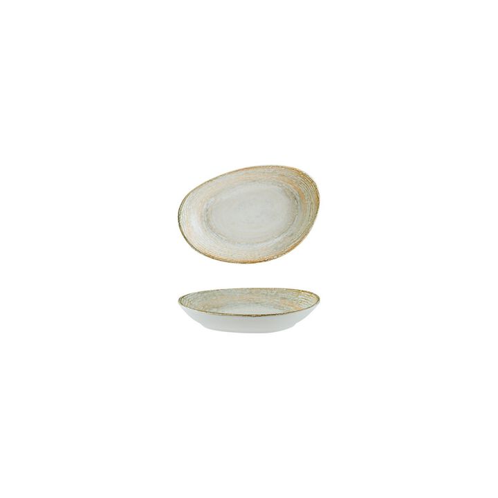 Patera 6" x 4" x h:1" Organic Decorated Porcelain Platter (Set of 2)
