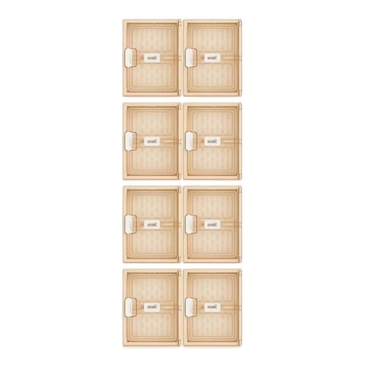 Two-Row 8-Layer Foldable Shoe Rack with Dustproof Transparent Doors, Stackable Design