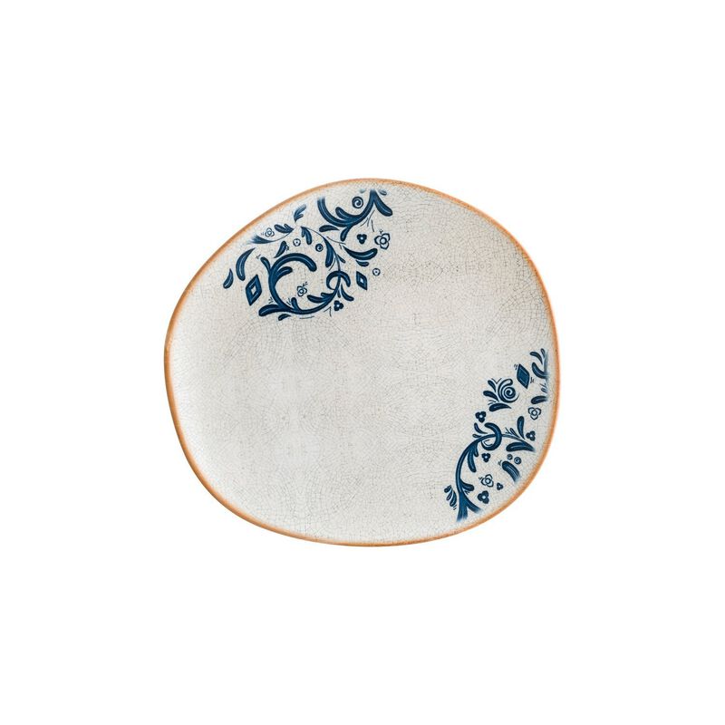 Viento 11.5" x 10.5" Organic Decorated Porcelain Plate