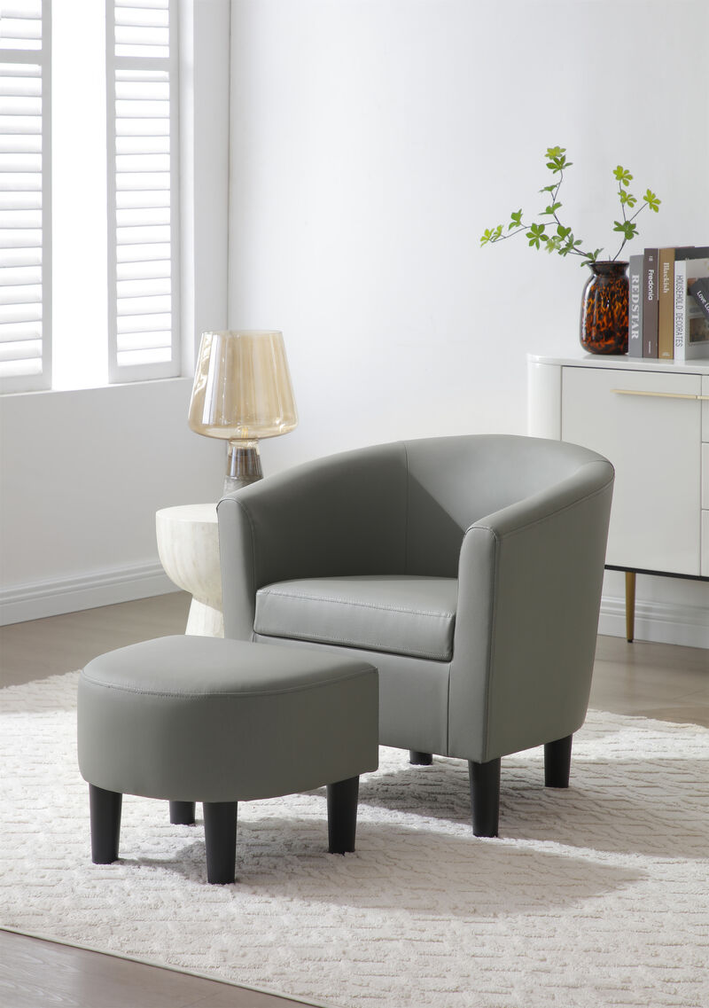 Salem Polyester Accent Chair with Ottoman image number 5