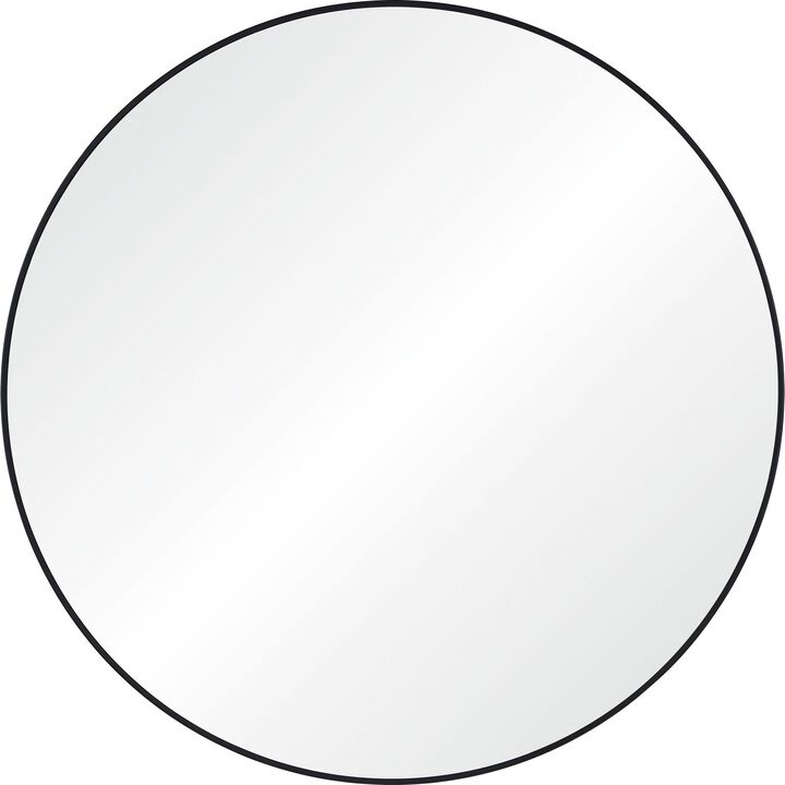 40" Black and Clear Round Framed Wall Mirror