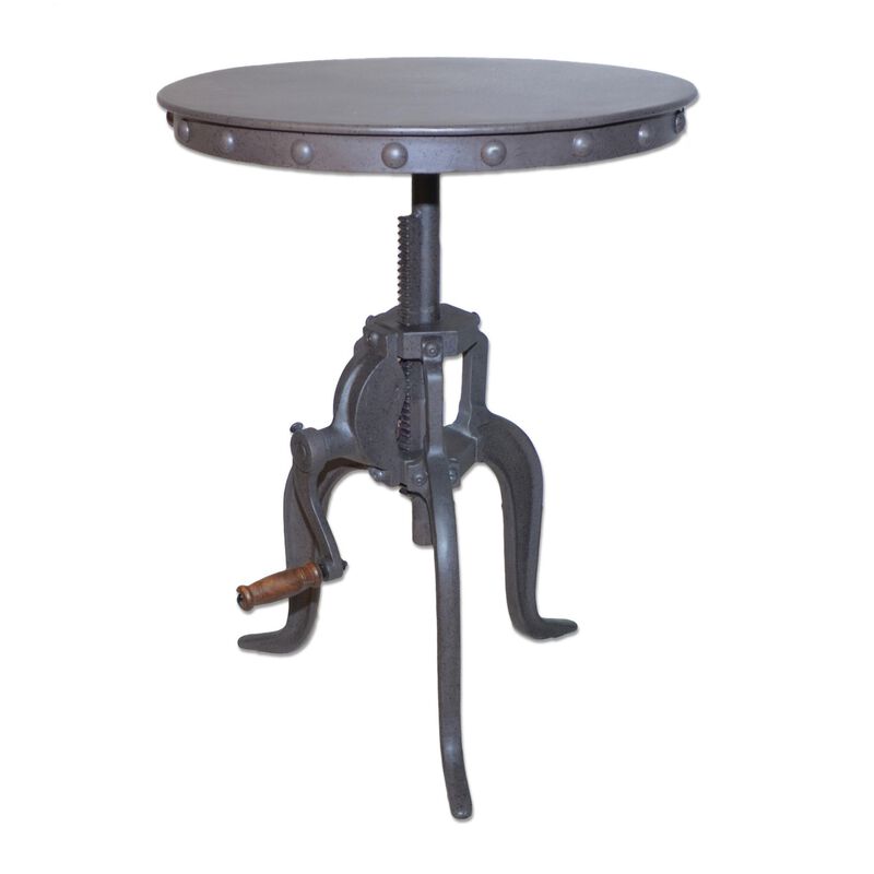 Homezia 19" Inndustrial And Industrial Metal Round End Table