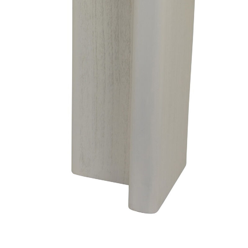 Console Table, White Wood, 63 Inch Rectangular Top with Minimalist Legs image number 4