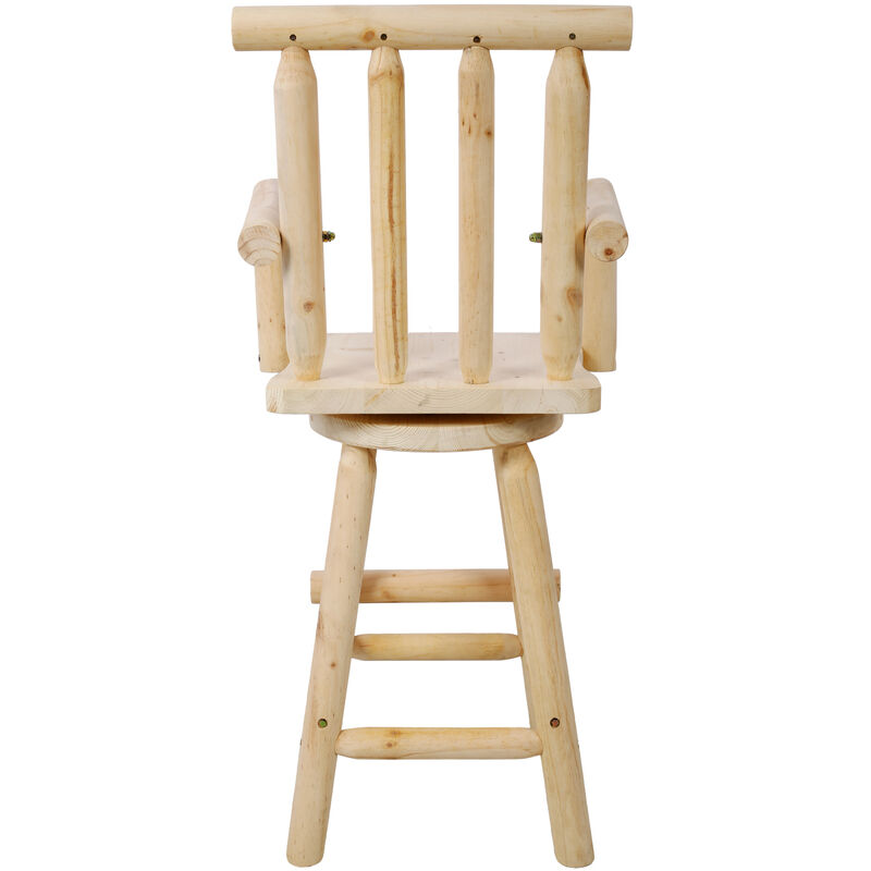 Streamdale Rustic Fir Bar Stool with Armrests and Footrest (4ft, Light Brown) image number 5