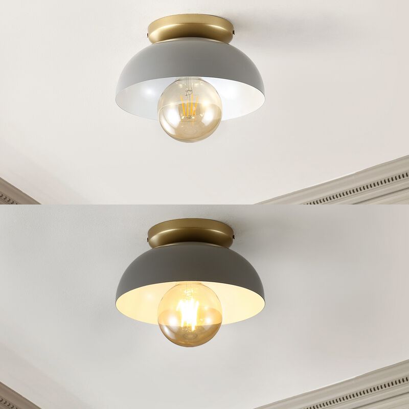 Paulina Classic Industrial Iron LED Flush Mount