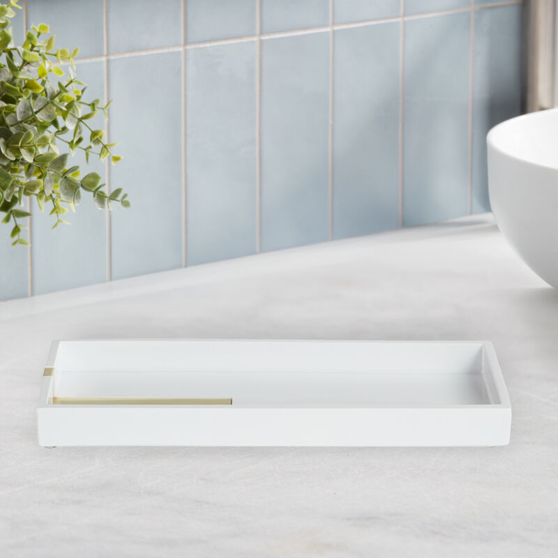 Houston Street White/Brass Amenity Tray image number 3