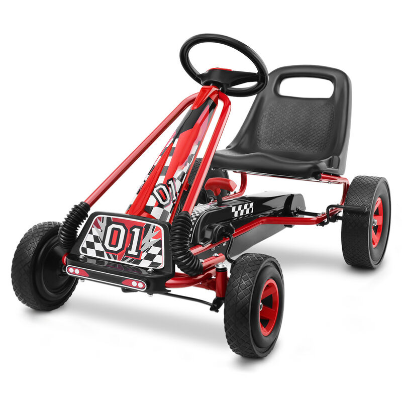 4-Wheel Kids Pedal Go-Kart Ride-On Racer Car for Outdoor Play image number 0