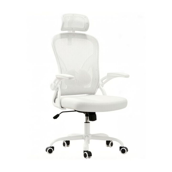 GOODSILO Ergonomic Office Chair with Adjustable Lumbar Support and Flip-Up Armrests