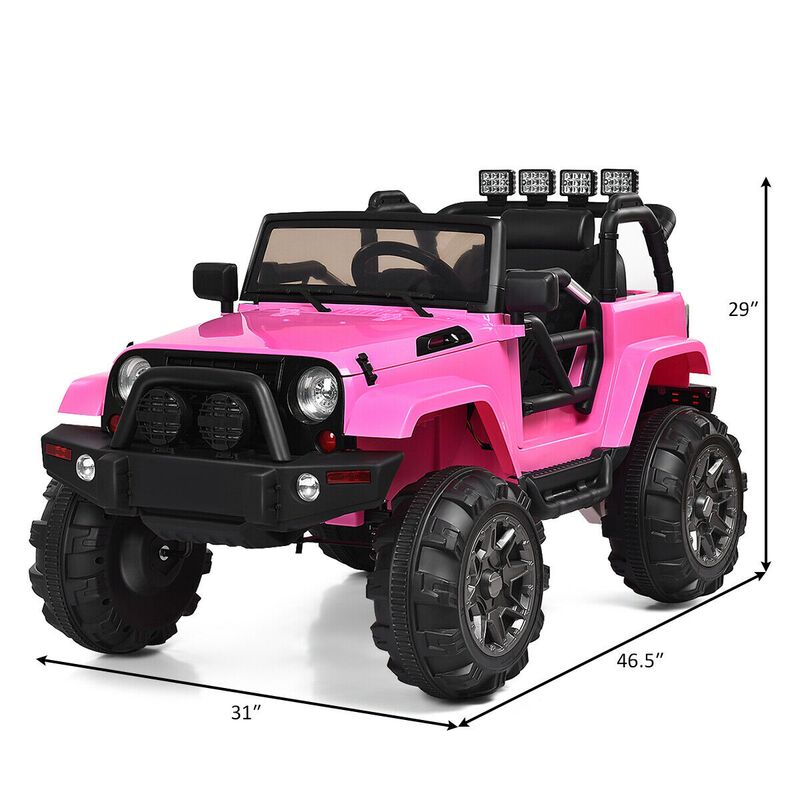 12V Kids Electric Ride-On Truck with Parental Remote and LED Headlights image number 2