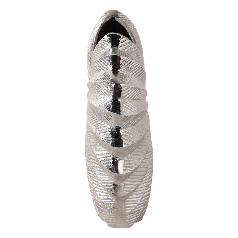 Seashell Metal Vase, Silver image number 2
