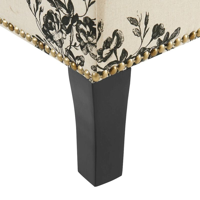 Linon Stephanie Ottoman Botanical Linen image number 3