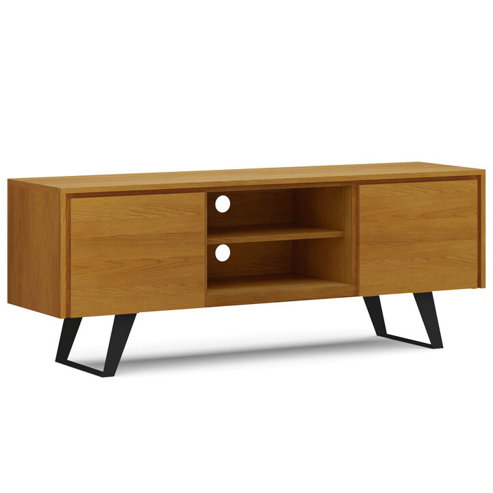 Lowry  63 inch Wide Modern Industrial TV Media Stand in Oak For TVs up to 70 inches