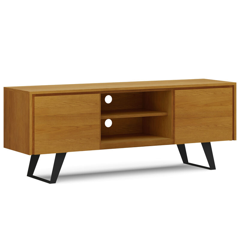 Lowry  63 inch Wide Modern Industrial TV Media Stand in Oak For TVs up to 70 inches