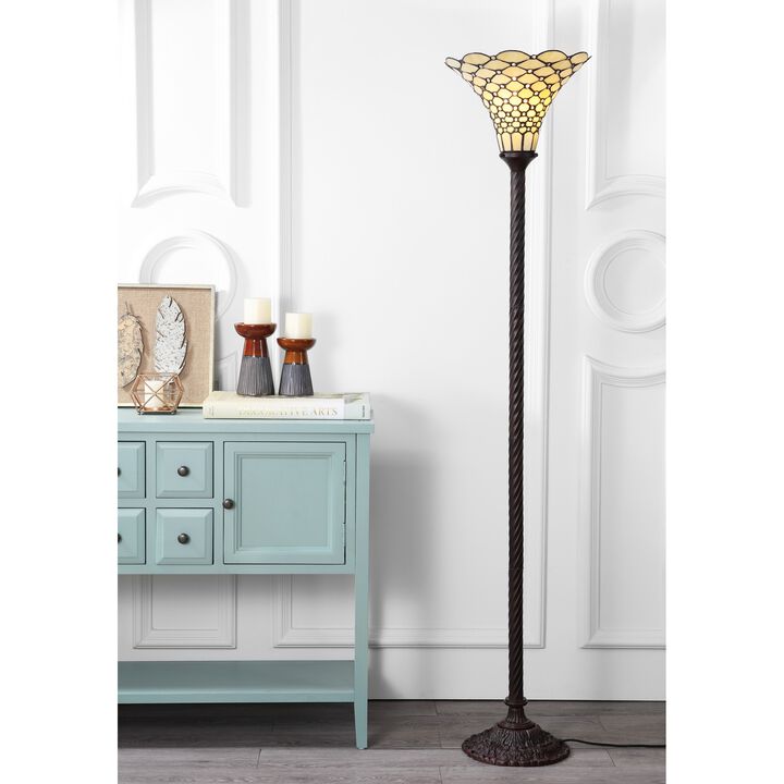 White Torchiere LED Floor Lamp