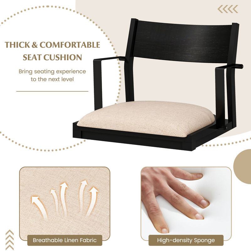 Contemporary Dining Chairs Set of 2 – Cushioned Seat with Sleek Curved Back