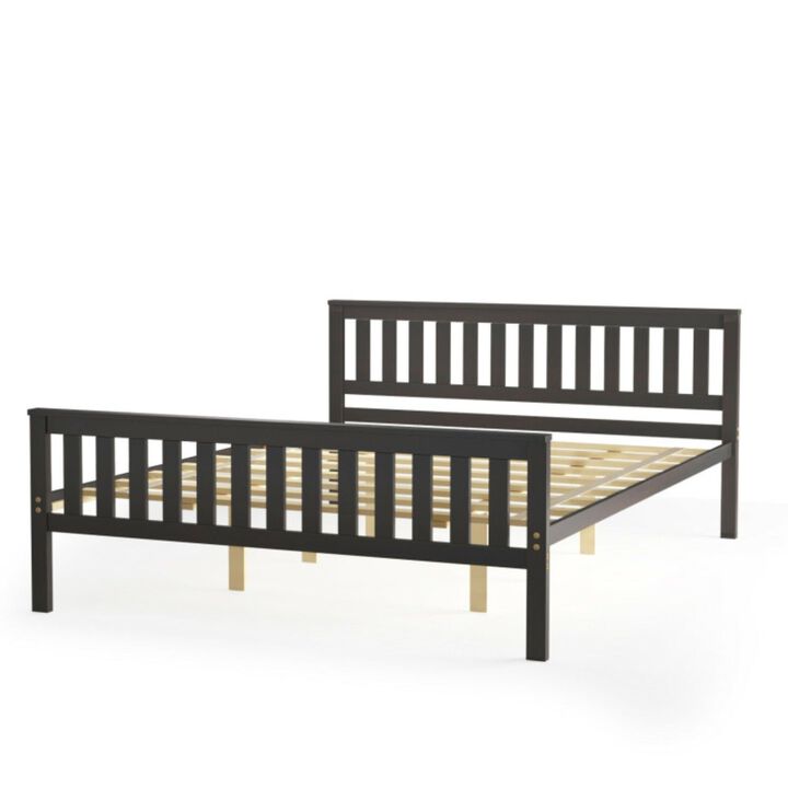 Wood Platform Bed with Headboard